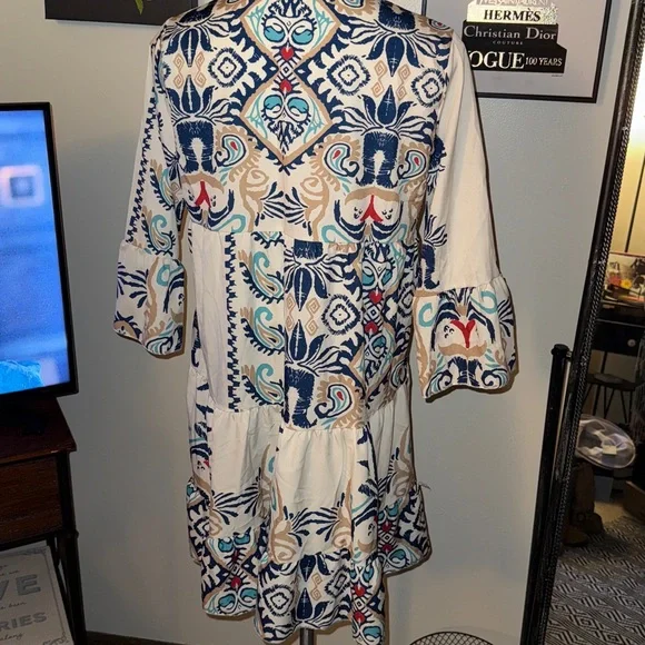 19. Bohemian Print Tunic Dress - Picture 4 of 5